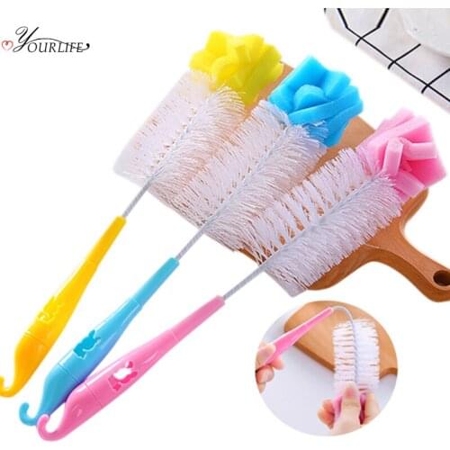 OYOURLIFE Bendable Long Handle Bottle Cleaner Glass Cup Milk Bottle Teapot Cleaner Scrubber Household Kitchen Cleaning Tool