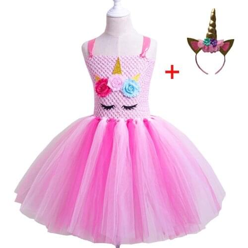 Pastel Unicorn Dresses For Girls Unicorns Costume For Birthday Party Princess Tutu Dress Girl Kids Halloween Costumes Outfits