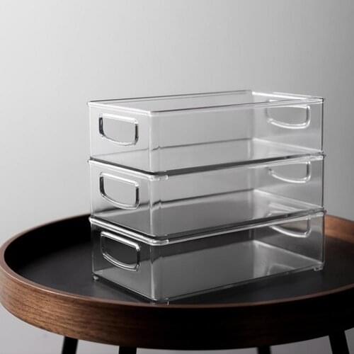 Useful Countertops Cabinets Organizer Bins PET Refrigerator Food Storage Rack Anti-scratch for Cabinet Storage