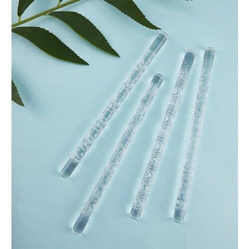 Transparent Acrylic Clay Stick DIY Craft Pottery Embossing Sculpture Polymer Modeling Clay Tools Accessories