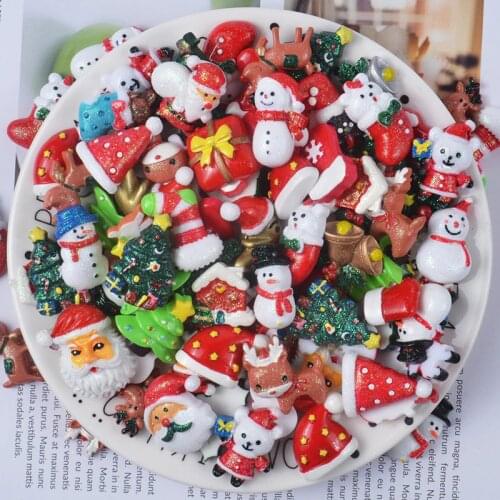 Resin Christmas Charms for Slime DIY Polymer Filler Addition Slime Accessories Toys Lizun Powder Modeling Clay Kit for Children