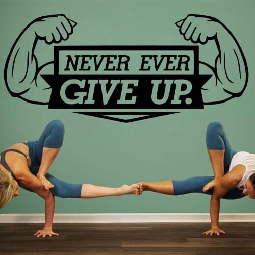 Large Gym Never Give Up Self Adhesive Vinyl Wallpaper For Kids Rooms Decoration Decal Creative Stickers