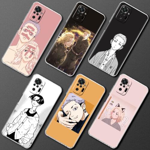 Silicone Cover For Xiaomi Redmi Note 10 9 Pro 9S 8 9C 7 8T 10S 9A 7A 8A K40 K20 Shockproof Soft Phone Case Tokyo Revengers Funda