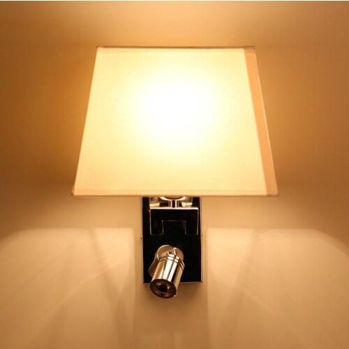 Led bedroom wall lamp bed-lighting double slider walls reading lamp main lighting