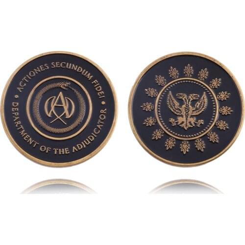 RJ John Wick Keanu Reeves Gold Coin Metal Black-plated Cosplay Props Commemorative Coins Accessories Collection Gift With Box