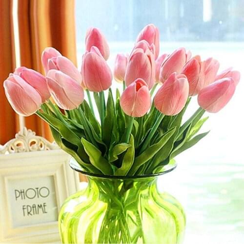 1Pcs Real Touch PU Tulip Artificial Bouquet Flowers For Home Gift Wedding Decorative Flowers Tulip Artificial Flowers Wholesale