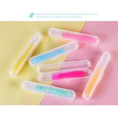 1000pcs Baby Food Grade Spoon Box Storage Case Box Holder for Baby Silicone Spoon Travel Transparent Storage Box