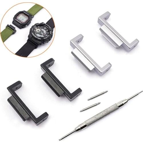 16mm Black Adapters Connectors for Casio G-SHOCK GA-110 GD-100 DW-5600 G-5600 Men Replacement Band Strap Watch Refit Accessories