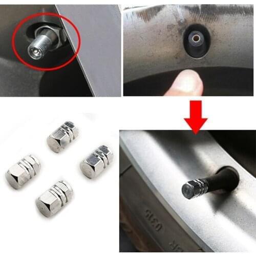 2@#4Pcs Car Wheel Valve Tyre Rim Stem Covers Airdust Waterproof Car Tire Wheel Valve Stem Caps Auto Accessories Aluminum Alloy