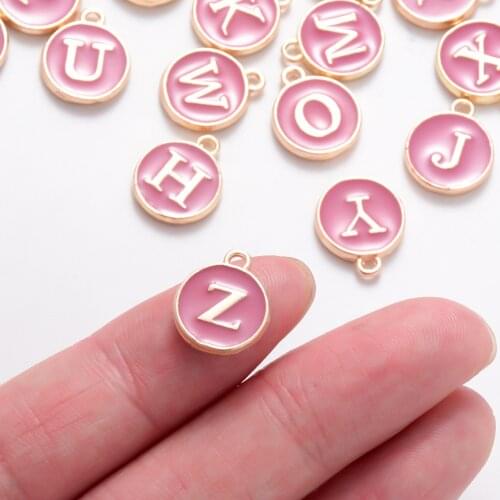 26pcs/set Round Letter Pendants Dripping Small Pendant Jewelry Making Bracelets Streamer Alloy Pendants Diy Accessories