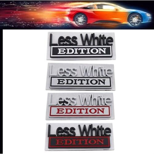 3D Premium Less White Edition car Hood Fender trunk Decal Emblem Badge Sticker for Compass Patriot Renegade Silverado Hummer