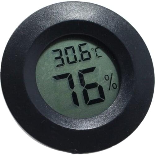 4pcs Digital Thermometer Humidity Hygrometer Black Reptile Amphibians Tank