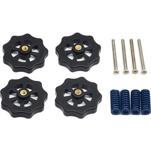 4 Pcs Upgraded Hand Twist Leveling Nut Diameter 40mm+ 4PCS Hot Bed Compression Mould Die Springs + 4PCS M3X35 Screws