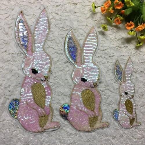 50pcs/Lot Embroidery Letters Clothing Decoration Accessories Animal Rabbit Diy Iron Heat Transfer Applique Patches Iron on