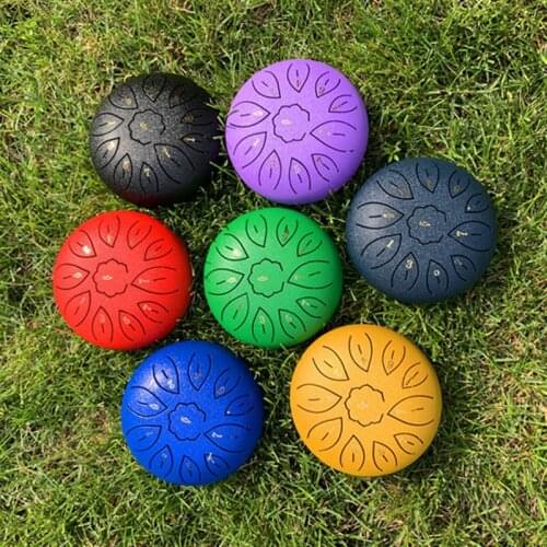 6 Inch Ethereal Drum 11 Keys Creative Children Solid Color Round Stage Performance Vintage Percussion Musical Instruments 2021