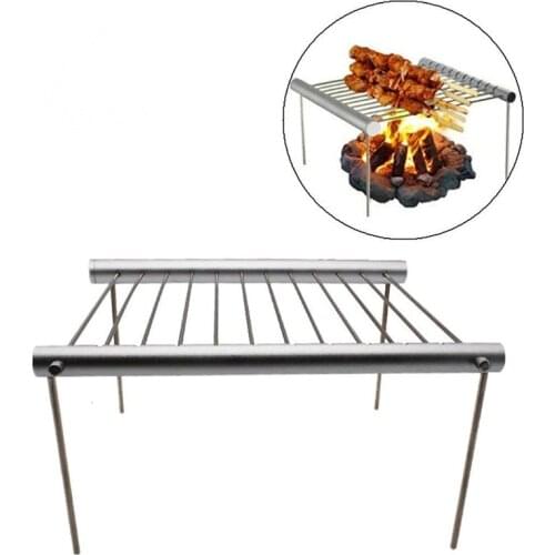 BAYCHEER Picnic Barbecue Oven Rack Outdoor Travel Camping Portable BBQ Grill Stainless Steel Simple Tube Detachable BBQ Stent