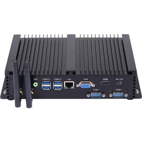 Fanless Industrial PC,Mini Computer,Windows 10,Intel Core I5 8250U,[HUNSN MA04I],(Dual WiFi/VGA/HD/3USB2.0/4USB3.0/LAN/2COM)