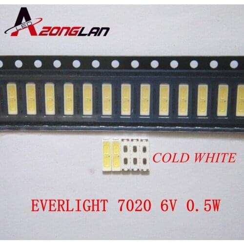 For 100PCS LED LCD Backlight TV Application EVERLIGHT LED Backlight 1W 6V 7020 Cool white LCD Backlight for TV