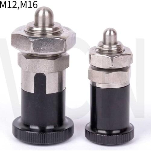VCN214 Indexing plungers Aluminum Knob ,Return & Rest Position With Nut ,Fine Thread,Short type. M12*1.5 M16*1.5