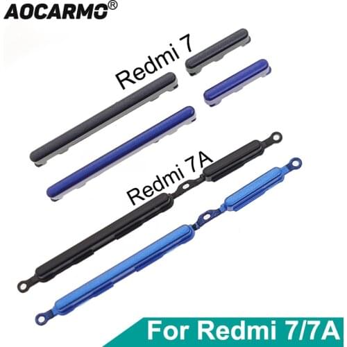 Aocarmo For Xiaomi Redmi 7 7A Power On Off Button + Volume Up Down Switch Side Key Replacement Part