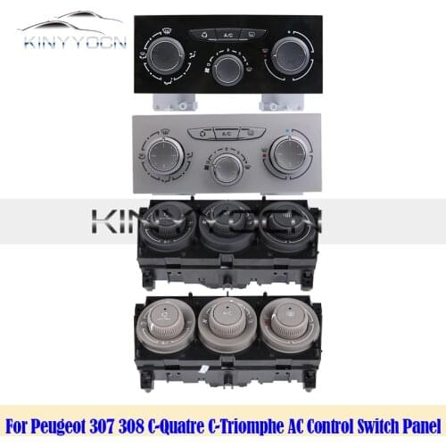 For Peugeot 307 308 C-Quatre C-Triomphe Air Conditioner Control Switch Panel AC Warm Air Heater Knob Air-Condition Button Knob