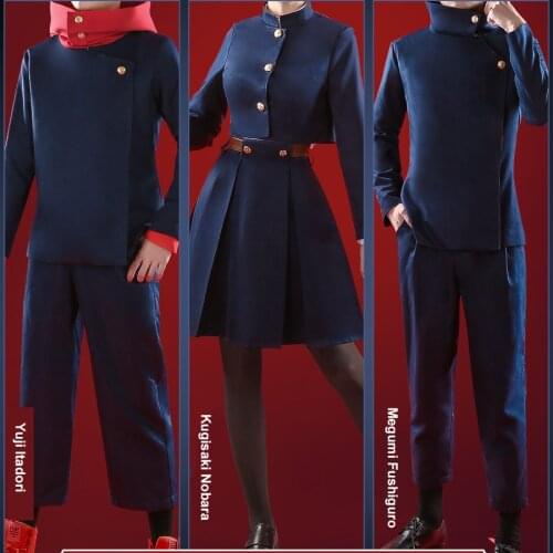 Anime Jujutsu Kaisen Yuji Itadori Megumi Fushiguro Kugisaki Nobara Cosplay Costume Top+Pants Uniform Carnival Halloween Party