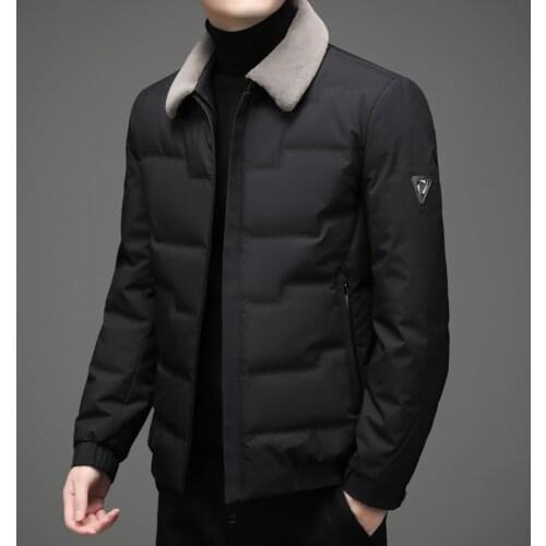 2021 New Arrivals Top Grade Winter Brand Men Winter Jacket Fashion Casual Fur Collar 90% White Duck Down Thick Warm Coats