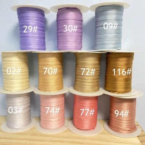 New colors 2mm,100% real pure silk woven double face taffeta silk ribbons for embroidery and handcraft project,gift packing