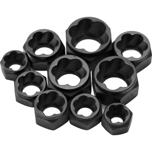 10pcs Damaged Bolt Nut Screw Remover Tool Kit Damaged Bolt Removal Set Damaged Bolt Nut Screw Removal Socket Auto Car Repair