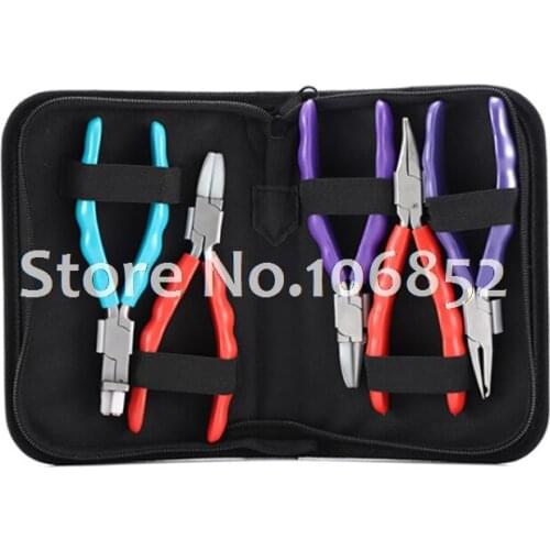 5pcs Optical Plier Set Glasses Repairing Tool Kit Nylon Pocket