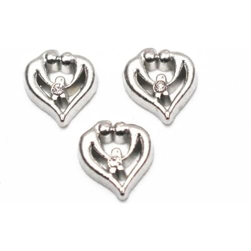 New Arrived 10pcs/lot Metal One Family Crystal Floating Charms For Living Glass Floating Lockets Necklace DIY Jewelry