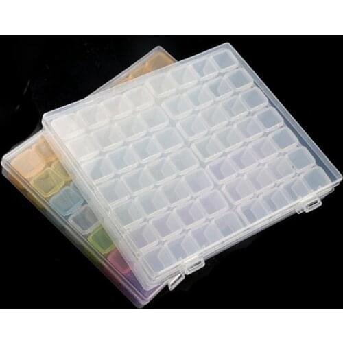 Diamond Painting Organizer 28&56 Grid Plastic Storage Boxes Jewelry Box Diamond Painting Embroidery Tools Accessories for Store