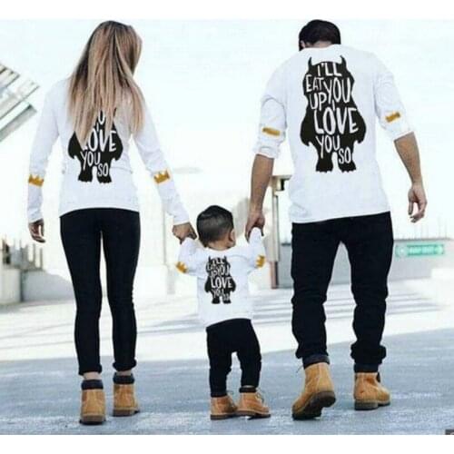 Couple Family Matching Outfits Mommy Daddy Kid Son Baby T-Shirt Shirts Family Clothes Child T-Shirt Letter Print Tops