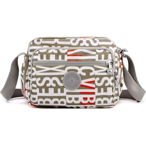 Vento Marea Nylon Casual Shoulder Bag For Women 2021 New Soft Large Capacity Female Cross Body Bag Letter Flower Purse & Handbag