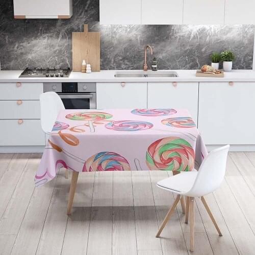 Rectangular Tablecloths Decorative Table Cover 3D Printing Donuts And Desserts Dining Table Cloth