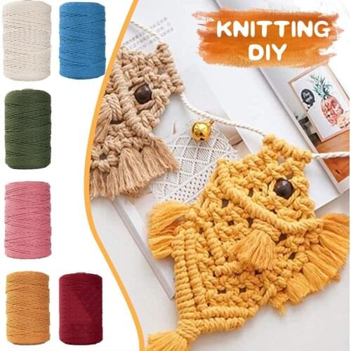 Dyi Macrame Yarn 3 Mm X 100 M Decorative Warp Cotton For Knitting Crafts String Diy Home Textile Wedding Decorative Supply