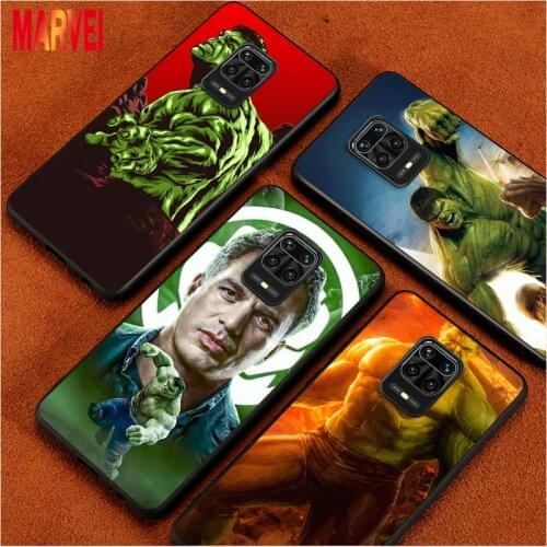 Hot Marvel Hulk Art Silicone Cover For Xiaomi Redmi Note 10 10S 9T 9S 9 8T 8 7 6 5A 5 4 4X Prime Pro Max Black Phone Case