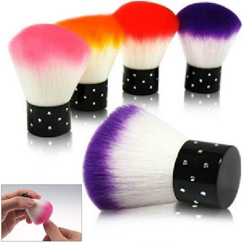 Random Colorful Soft Nail Art Brush for Acrylic & UV Gel Nail Art Dust Cleaner Brush Beauty & Health Fibre Sent at Random Brush