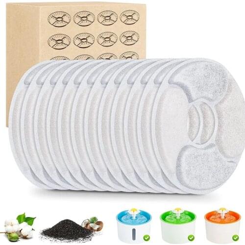 Replacement Activated Carbon Filter For Cat Water Drinking Replaced Filters Flower For Pet Dog Round Fountain Dispenser cats