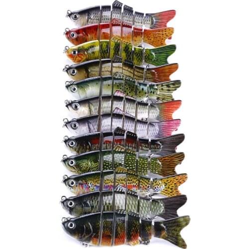 12pcs 10cm 18g Sinking Wobblers 6 Segments Fishing Lures Multi Jointed Swimbait Hard Bait Fishing Tackle For Bass Isca Crankbait