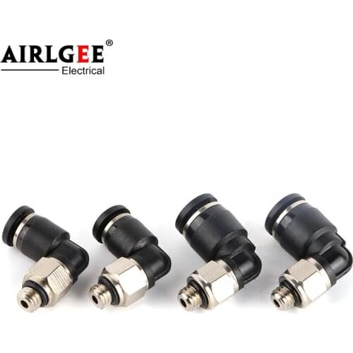 One Touch Tube Mini PL4/6/8 Type Quick Connect Air Micro Small Brass Plastic Elbow Push Pneumatic Fitting M3* 0.5 M5* 0.8 PT1/8