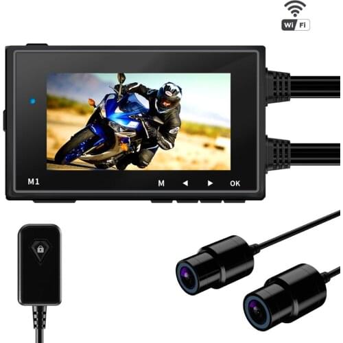 Motowolf M1 Dual Lens 1080P Dash Cam DVR Motorcycle Camera Driving Recorder Waterproof Support Wi-Fi 256G TF cards