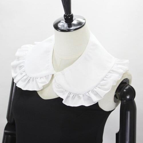 Japanese Womens Sweet Doll False Fake Collar Ruffles Trim Detachable Half Shirt Drop Ship