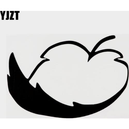 YJZT 13.5CM×8.8CM Leaf Car Window Bumper Decal Black/Silver Vinyl Car-styling 18B-0052