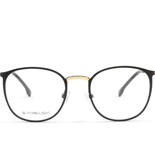 YOUTOP New Arrival Womens Myopia Anti-blue Ray Frame Mens Fashion Square Eyeglasses Striped Stainless Steel Eyewear 7054