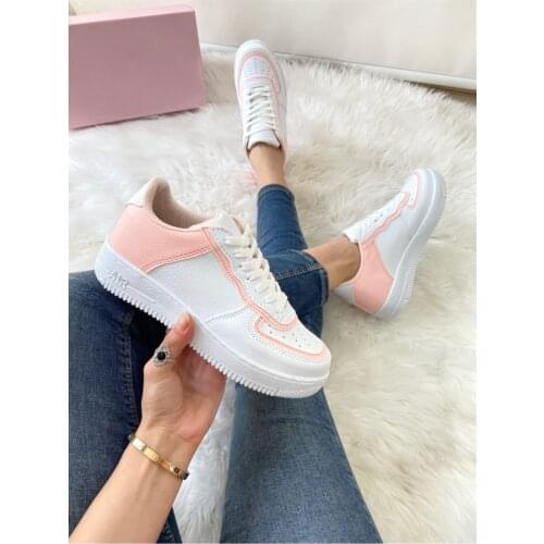 ELSESHOES Women Powder White Sneaker