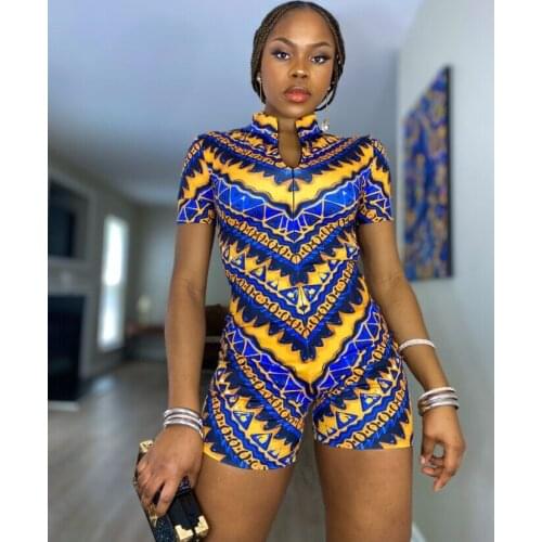 2021 Women Paisley Zipper Up with Rompers Bodycon Playsuit Active Fashion Elastic Romper Basic Yoga Overall Outfits