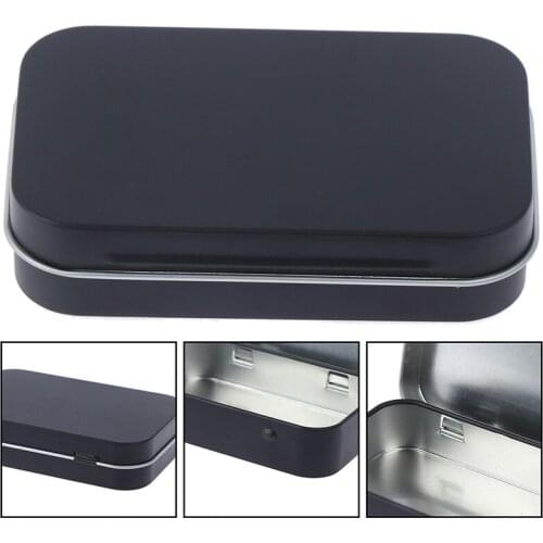 1PC Cigarette Case Box Black Tobacco Storage Box humidor rolling paper box Jewelry Candy Coin Key Organizer Tin Flip Gift Sealed