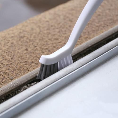 1Pc Long Handle Cleaning Brush Whit Hanger Bend Kitchen Window Bathroom No Dead Ends Clean Wash Kitchen Cleaning Tools Accessory