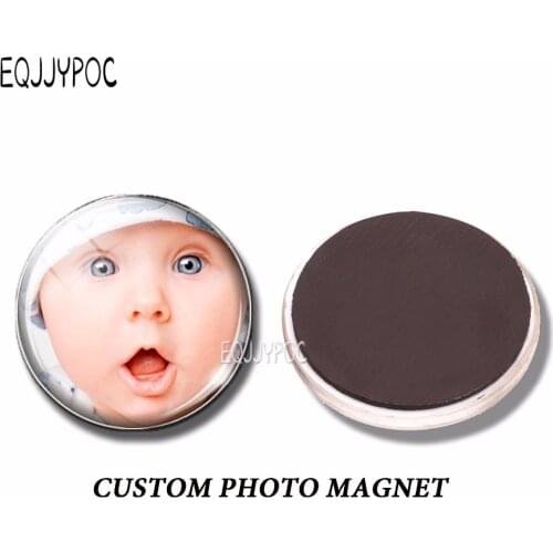 10pcs Personal Custom 30MM Refrigerator Magnet Photo of Your Lovers Kids Friends Glass Magnetic Fridge Sticker Baby Shower Gift